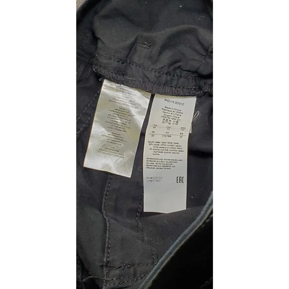 Armani Exchange Jeans Mens Sz 30 Black Straight Leg Stretch Denim Pants C22-32